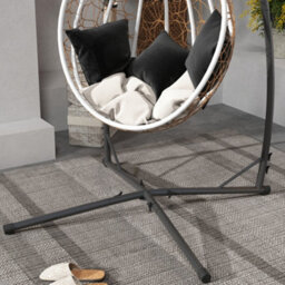 Outsunny Hammock Chair Stand, Steel Frame Hammock Stand Only, Black - thumbnail 9