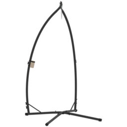 Outsunny Hammock Chair Stand, Steel Frame Hammock Stand Only, Black - thumbnail 2