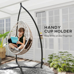 Outsunny Hammock Chair Stand, Steel Frame Hammock Stand Only, Black - thumbnail 7