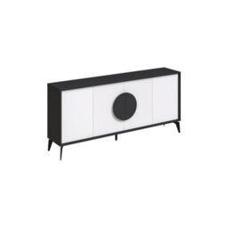 Decortie Gora Anthracite Grey,white Particleboard 4 Door Sideboard With Metal Legs (W) 180Cm - thumbnail 2