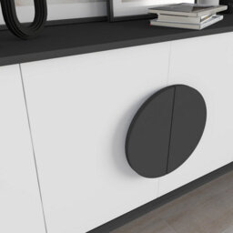 Decortie Gora Anthracite Grey,white Particleboard 4 Door Sideboard With Metal Legs (W) 180Cm - thumbnail 5
