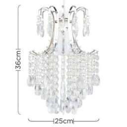 Chrome Jewel Pendant Ceiling Light Shade - thumbnail 3
