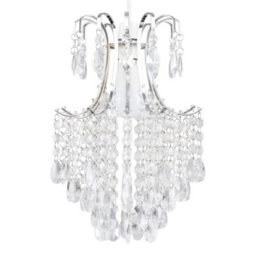 Chrome Jewel Pendant Ceiling Light Shade - thumbnail 4