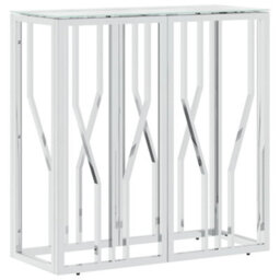 Berkfield Durable Console Table 70X30X70 Cm Stainless Steel And Glass