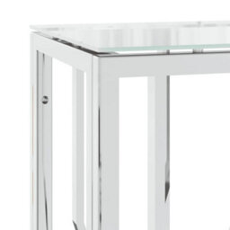 Berkfield Durable Console Table 70X30X70 Cm Stainless Steel And Glass - thumbnail 5