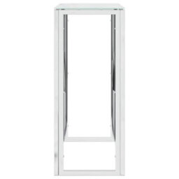 Berkfield Durable Console Table 70X30X70 Cm Stainless Steel And Glass - thumbnail 4
