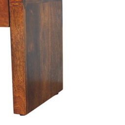 Wyld Haus Chioggia Mango Wood Bedside Table With Curved Edges, Chestnut Finish - thumbnail 8