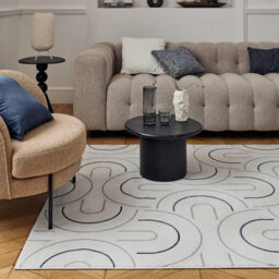 The Rugs Carmel Cream/blue Geometric Area Rug And Runner Non Shedding, Stain Resistant, Soft - thumbnail 8