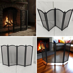 Thorness Cast Iron 4 Panel Folding Mesh Fire Guard 85 X 53 Cm Durable Rust-Resistant Fireplace Screen For Open Fire - thumbnail 7