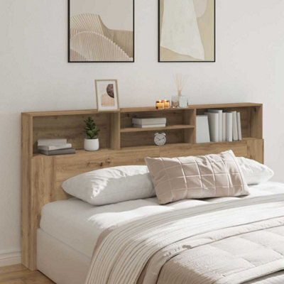 Walplus Headboard Cabinet Artisian Oak 200X19X103.5 Cm Engineered Wood - image 1