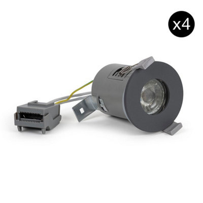 4 Pack - Graphite Grey Gu10  Fire Rated Downlight - Ip65 - Se Home - image 1