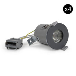 4 Pack - Graphite Grey Gu10  Fire Rated Downlight - Ip65 - Se Home - thumbnail 1