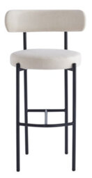 Nordlys Set Of 2 Metal Beige Velvet Bar Stools Modern Design Style Dining Room - thumbnail 8