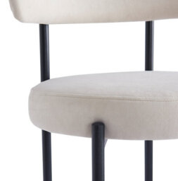 Nordlys Set Of 2 Metal Beige Velvet Bar Stools Modern Design Style Dining Room - thumbnail 4