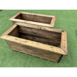 Marlborough Traditional Extra Large Wooden Trough Planter X 2
