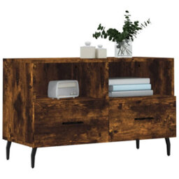 Berkfield Tv Cabinet Smoked Oak 80X36X50 Cm Engineered Wood - thumbnail 3