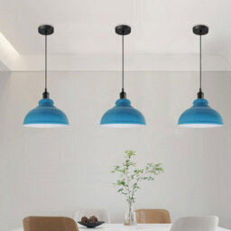 3 Pack Of Ceiling Pendant Light Fixture With 95Cm Adjustable Cable, Vintage 29Cm Curvy Metal Shade E27 Base Hanging Lighting - thumbnail 2