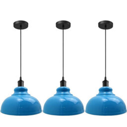 3 Pack Of Ceiling Pendant Light Fixture With 95Cm Adjustable Cable, Vintage 29Cm Curvy Metal Shade E27 Base Hanging Lighting - thumbnail 1