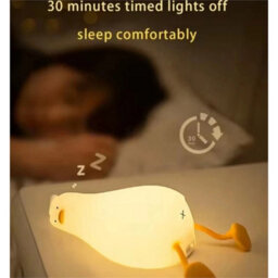 Cute Duck Night Light, Silicone Led Lamp For Bedroom Decor - thumbnail 2