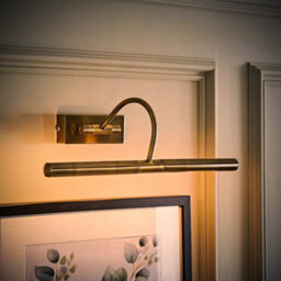 Valuelights Capri Antique Brass Mains Powered Twin Picture Wall Light - thumbnail 2