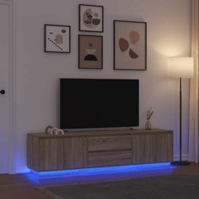 Berkfield Tv Cabinet With Led Lights Sonoma Oak 193.5X41X50 Cm - image 1