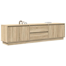 Berkfield Tv Cabinet With Led Lights Sonoma Oak 193.5X41X50 Cm - thumbnail 5