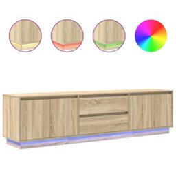 Berkfield Tv Cabinet With Led Lights Sonoma Oak 193.5X41X50 Cm - thumbnail 2