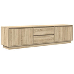Berkfield Tv Cabinet With Led Lights Sonoma Oak 193.5X41X50 Cm - thumbnail 3