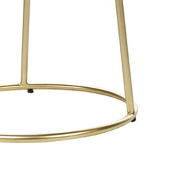 Beliani Velvet Footstool Light Beige Delco - thumbnail 5