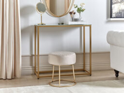 Beliani Velvet Footstool Light Beige Delco - thumbnail 2