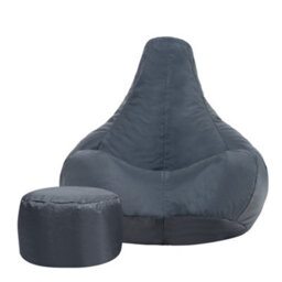 Icon Dalton Adults High Back  Indoor Outdoor Bean Bag Chair & Footstool Pouffe Charcoal - thumbnail 4