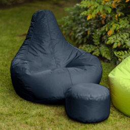 Icon Dalton Adults High Back  Indoor Outdoor Bean Bag Chair & Footstool Pouffe Charcoal - thumbnail 3