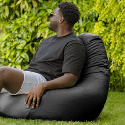 Icon Dalton Adults High Back  Indoor Outdoor Bean Bag Chair & Footstool Pouffe Charcoal - thumbnail 2