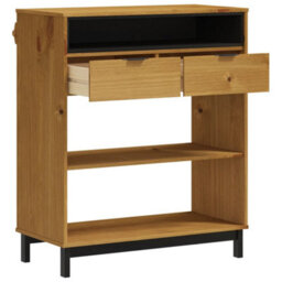 Berkfield Bar Table Flam 92X45X110 Cm Solid Wood Pine - thumbnail 4