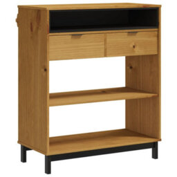 Berkfield Bar Table Flam 92X45X110 Cm Solid Wood Pine - thumbnail 2