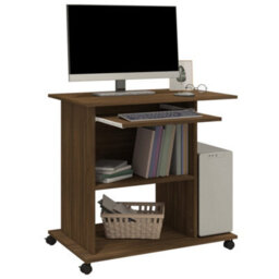 Berkfield Computer Desk Brown Oak 80X50X75 Cm Engineered Wood - thumbnail 5