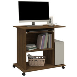 Berkfield Computer Desk Brown Oak 80X50X75 Cm Engineered Wood - thumbnail 4