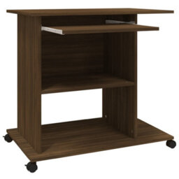 Berkfield Computer Desk Brown Oak 80X50X75 Cm Engineered Wood - thumbnail 8