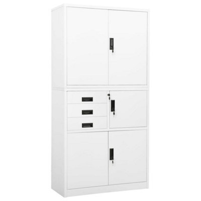 Vidaxl Office Cabinet White 90X40X180 Cm Steel - image 1