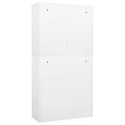 Vidaxl Office Cabinet White 90X40X180 Cm Steel - thumbnail 4