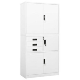 Vidaxl Office Cabinet White 90X40X180 Cm Steel