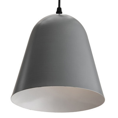 Living And Home Minimalist Grey Modern Iron Lampshade Pendant Light With E27 Socket - image 1