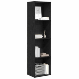 Berkfield Bookcase Black Oak 40 X 30 X 152 Cm Engineered Wood - thumbnail 3