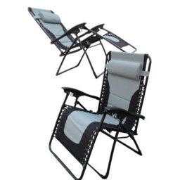 SecureFix Direct Zero Gravity Sun Lounger X2 (Chair Recliner Outdoor Padded Folding Reclining Lawn) - thumbnail 2