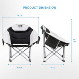 GETFIT Get Fit Moon Camping Chair - Portable Outdoor Premium Folding Chair With Pocket, Cup Holder & Carry Bag - Weight Capacity Of 130Kg - thumbnail 2