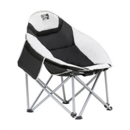 GETFIT Get Fit Moon Camping Chair - Portable Outdoor Premium Folding Chair With Pocket, Cup Holder & Carry Bag - Weight Capacity Of 130Kg