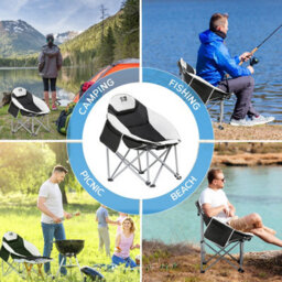 GETFIT Get Fit Moon Camping Chair - Portable Outdoor Premium Folding Chair With Pocket, Cup Holder & Carry Bag - Weight Capacity Of 130Kg - thumbnail 5