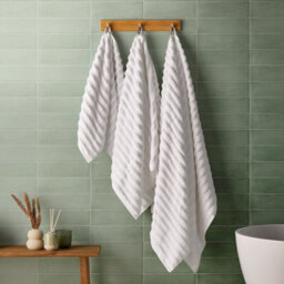 Silentnight Ribbed Cotton - Hand Towel - White - thumbnail 2