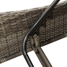Walplus Sun Lounger With Cushions Grey 114X205X73 Cm Poly Rattan - thumbnail 9
