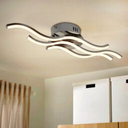 Long Life Lamps Company Modern Led Ceiling Chrome 3 Strip Light Warm White 20W Semi Flush H3015 - thumbnail 9